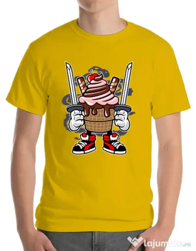Tricou ADLER barbat Ice Cream Ninja Galben