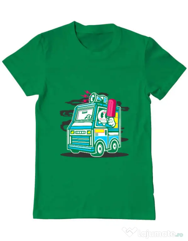 Tricou ADLER barbat Ice Cream Truck Verde mediu