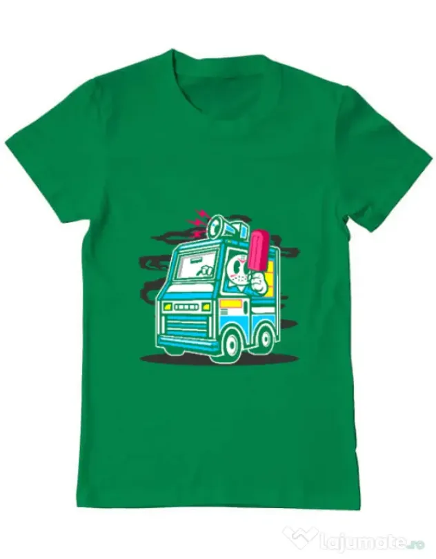 Tricou ADLER barbat Ice Cream Truck Verde mediu