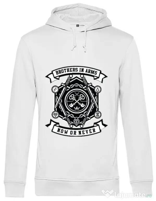 Hoodie barbat cu gluga Keys Alb