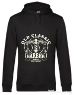 Hoodie barbat cu gluga Old Classic Barber Negru