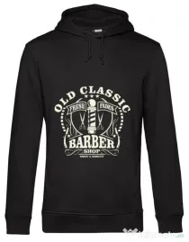 Hoodie barbat cu gluga Old Classic Barber Negru