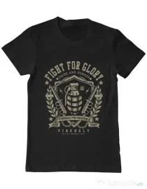 Tricou ADLER barbat Fight for glory Negru