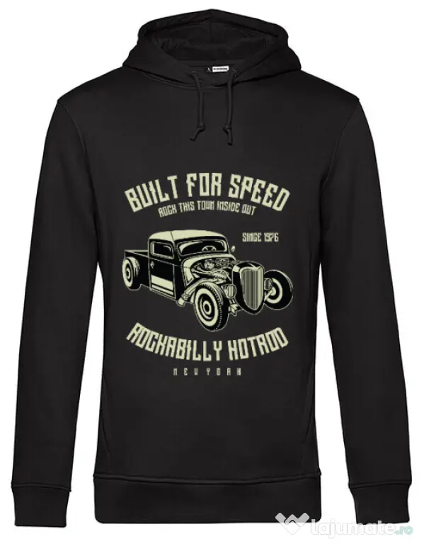 Hoodie barbat cu gluga Built For Speed Negru