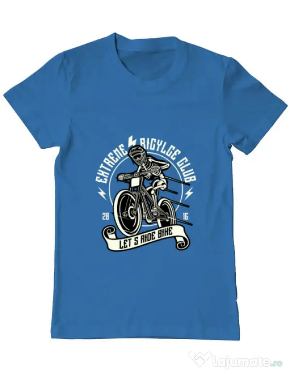 Tricou ADLER barbat Lets Ride Bike Albastru azuriu