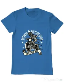Tricou ADLER barbat Lets Ride Bike Albastru azuriu