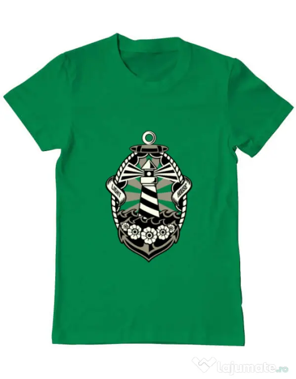 Tricou ADLER barbat Lighthouse Verde mediu