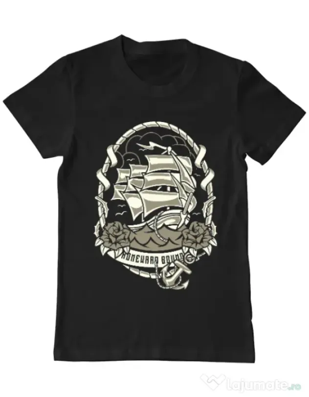 Tricou ADLER barbat Ship Negru