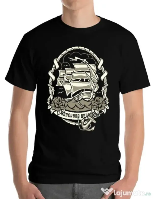 Tricou ADLER barbat Ship Negru