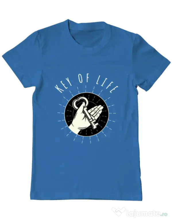 Tricou ADLER barbat Key Of Life Albastru azuriu