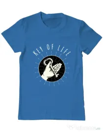 Tricou ADLER barbat Key Of Life Albastru azuriu