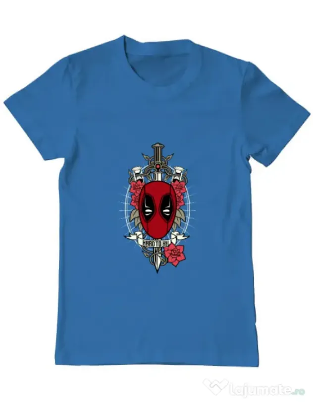 Tricou ADLER barbat Hard To Kill Albastru azuriu
