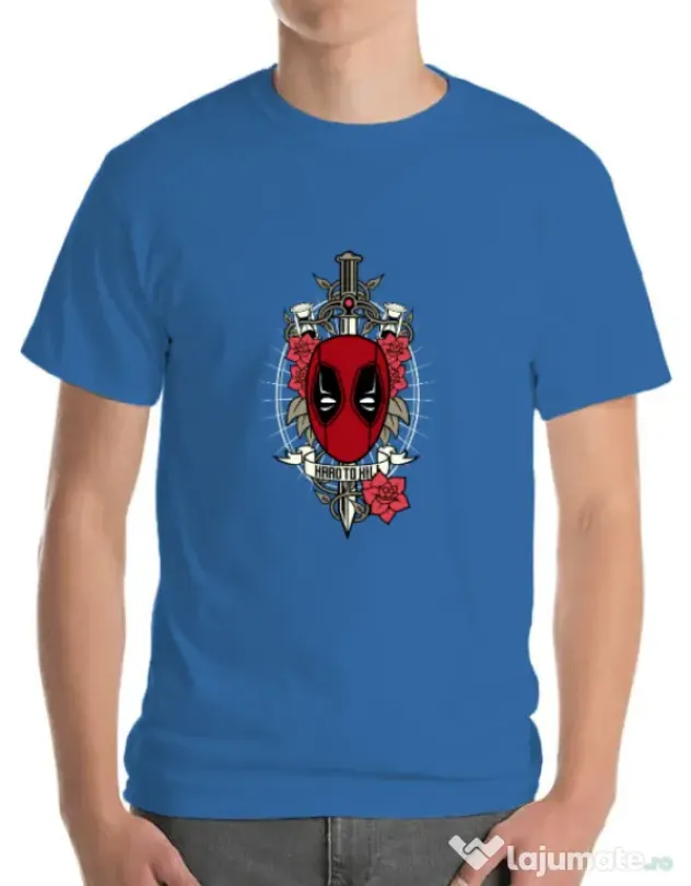 Tricou ADLER barbat Hard To Kill Albastru azuriu