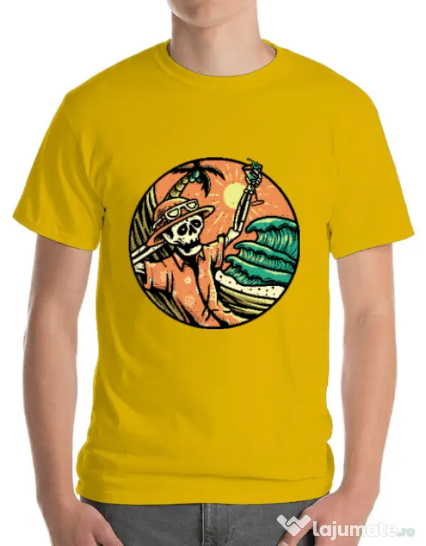 Tricou ADLER barbat Have a Nice Day Galben