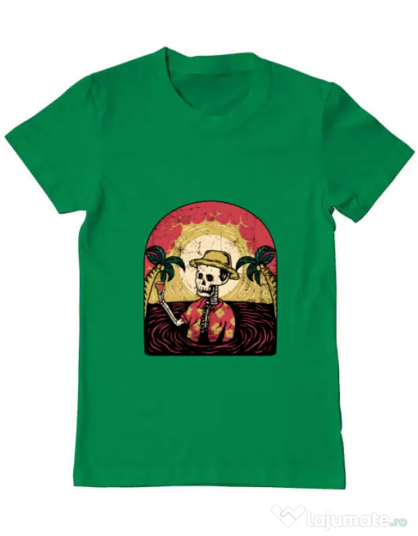 Tricou ADLER barbat Welcome to My Paradise Verde mediu