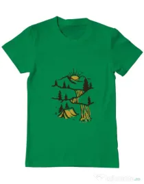 Tricou ADLER barbat Hidden Paradise Verde mediu
