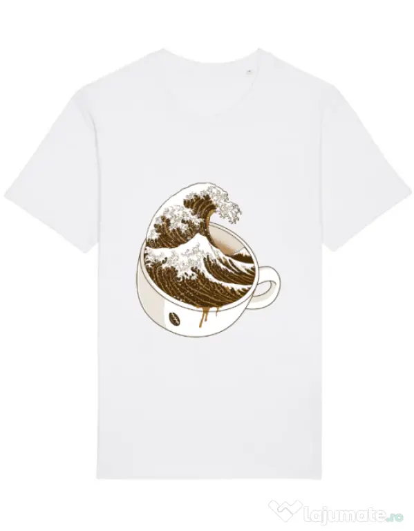 Tricou STANLEY STELLA barbat The Great Wave off Coffee Alb