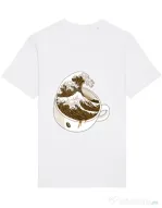 Tricou STANLEY STELLA barbat The Great Wave off Coffee Alb