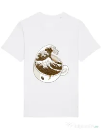 Tricou STANLEY STELLA barbat The Great Wave off Coffee Alb