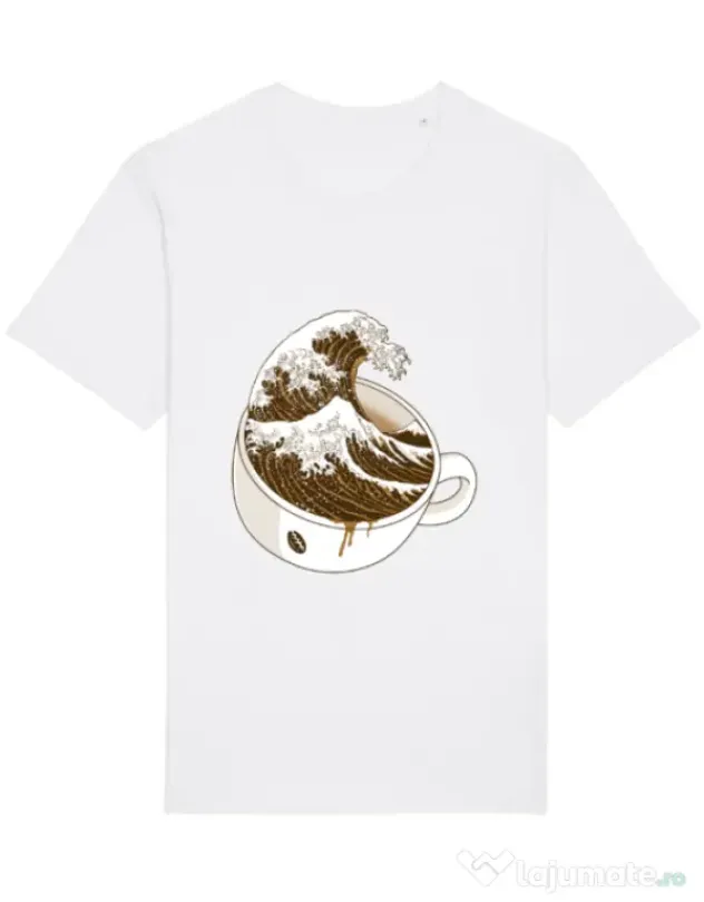 Tricou STANLEY STELLA barbat The Great Wave off Coffee Alb