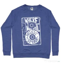 Bluza ADLER barbat Where words fail, music speaks Albastru melanj