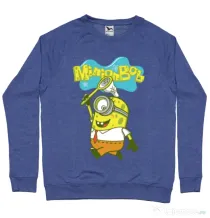 Bluza ADLER barbat MinionBob Albastru melanj