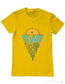 Tricou ADLER barbat Let the sea, Set you free Galben