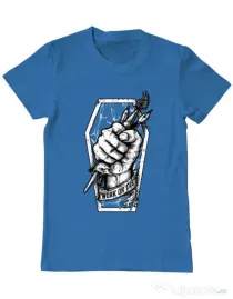 Tricou ADLER barbat Work or Die Albastru azuriu