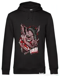 Hoodie barbat cu gluga Pig Saw Negru
