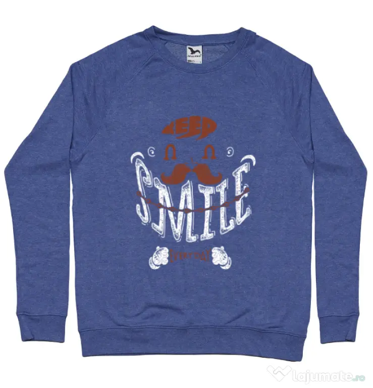 Bluza ADLER barbat Keep smile everyday Albastru melanj