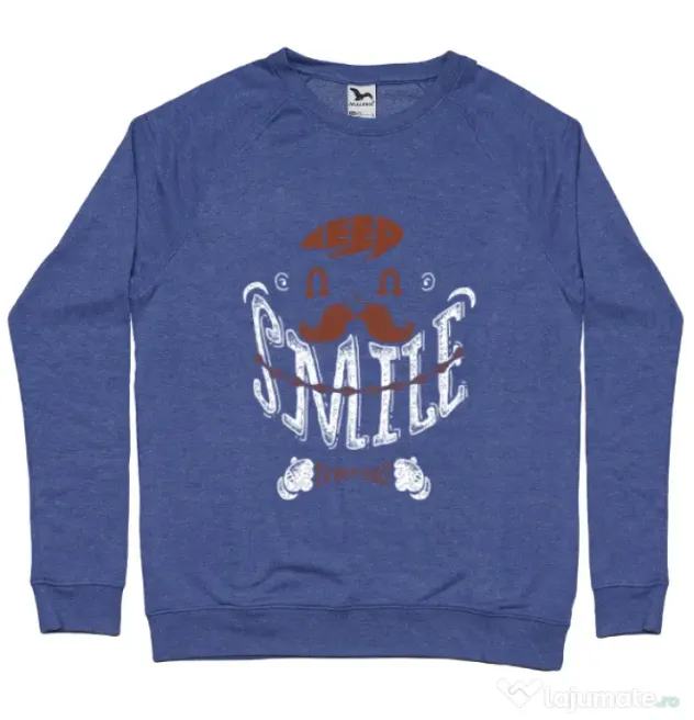 Bluza ADLER barbat Keep smile everyday Albastru melanj