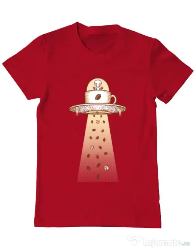 Tricou ADLER barbat Alien Coffee Invasion Rosu