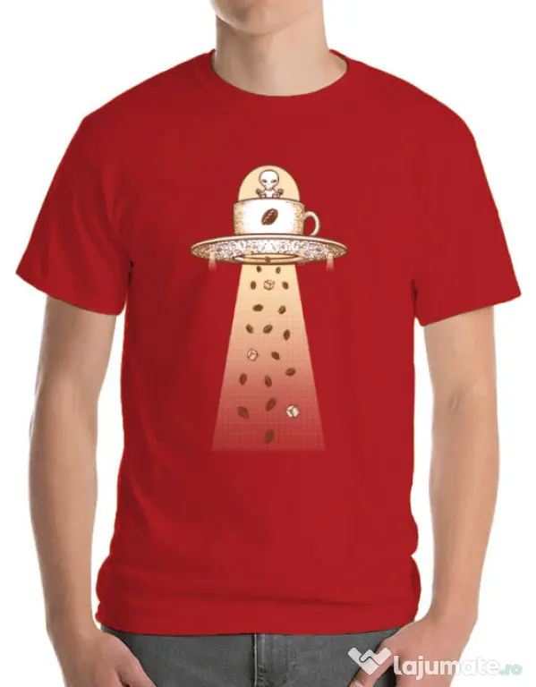 Tricou ADLER barbat Alien Coffee Invasion Rosu