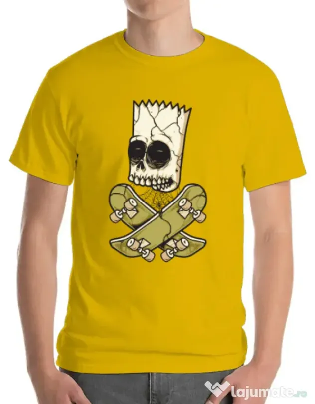 Tricou ADLER barbat Death of Skateboarder Galben