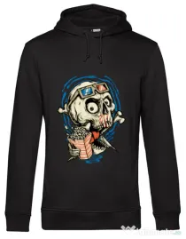 Hoodie barbat cu gluga Skull Movie Negru