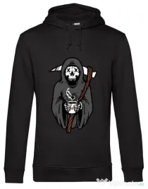 Hoodie barbat cu gluga Coffee Reaper Negru