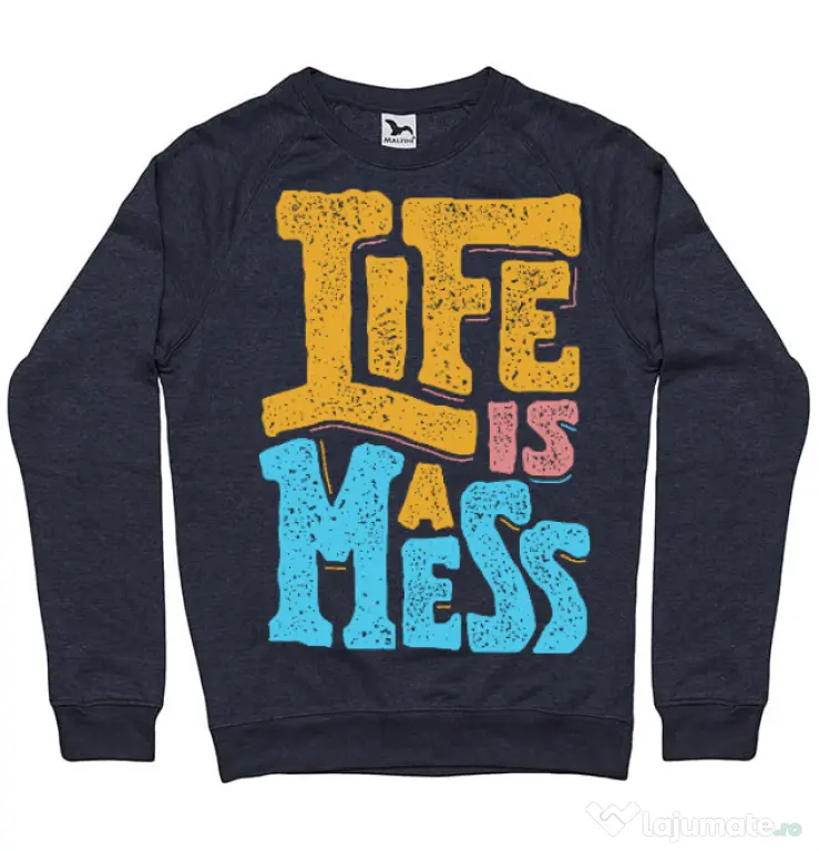 Bluza ADLER barbat Life Is A Mess Denim inchis