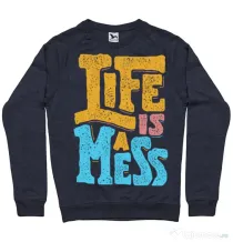 Bluza ADLER barbat Life Is A Mess Denim inchis
