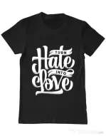 Tricou ADLER barbat Turn Hate Into Love Negru