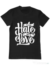 Tricou ADLER barbat Turn Hate Into Love Negru