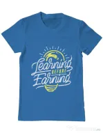 Tricou ADLER barbat Learning Before Earning Albastru azuriu
