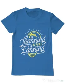 Tricou ADLER barbat Learning Before Earning Albastru azuriu