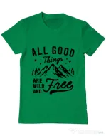 Tricou ADLER barbat All Good Things Are Wild And Free Verde mediu