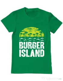 Tricou ADLER barbat Burger island Verde mediu