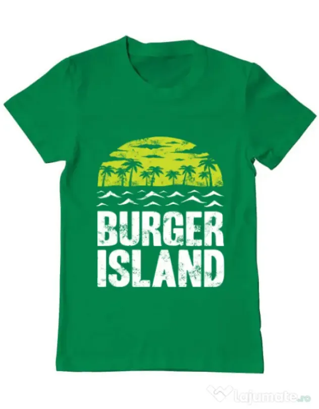 Tricou ADLER barbat Burger island Verde mediu