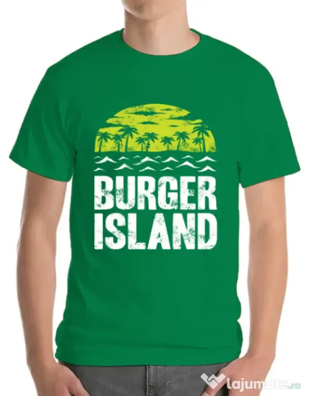 Tricou ADLER barbat Burger island Verde mediu