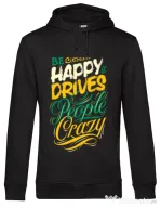 Hoodie barbat cu gluga Be happy Negru