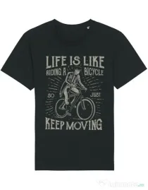 Tricou STANLEY STELLA barbat Life Is Like Riding A Bicycle Negru