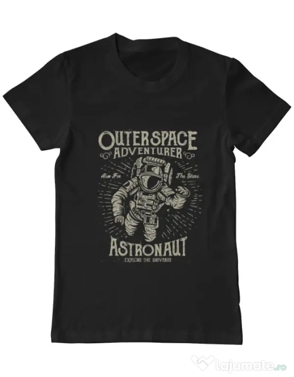 Tricou ADLER barbat Astronaut Negru
