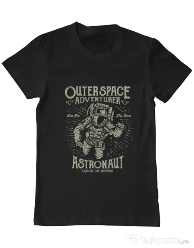 Tricou ADLER barbat Astronaut Negru
